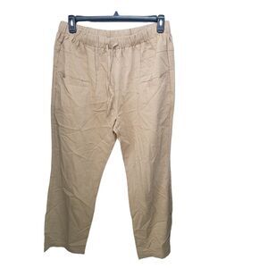 Nimin Womens Size 2XL Tan Solid Elastic Waist Chino Pants